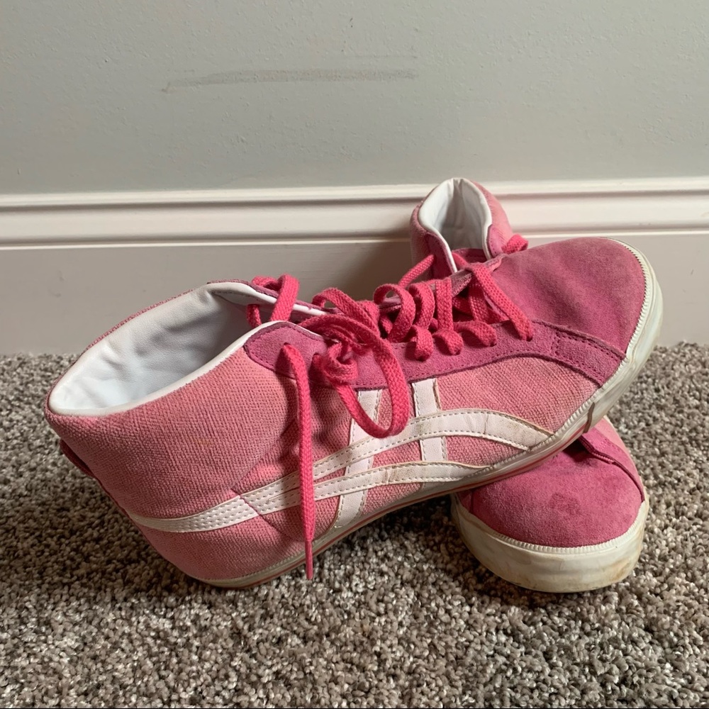 Pink Suede and canvas Onitsuka Tiger high tops.